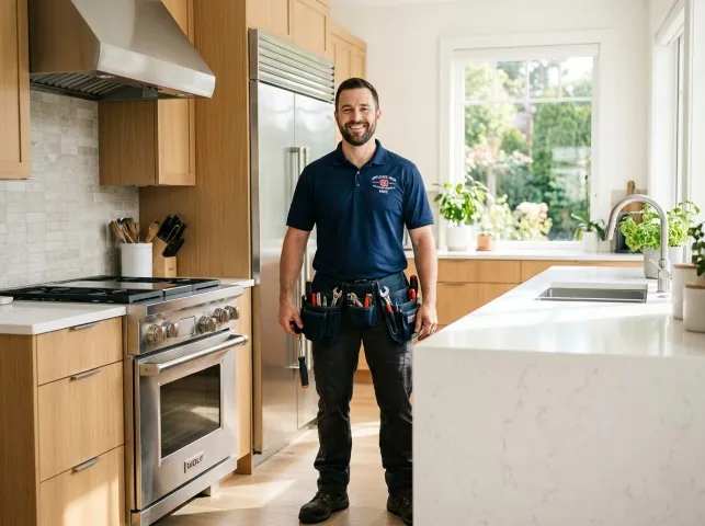 Appliance Repair Hero technician in a Andale, KS kitchen after an appliance repair